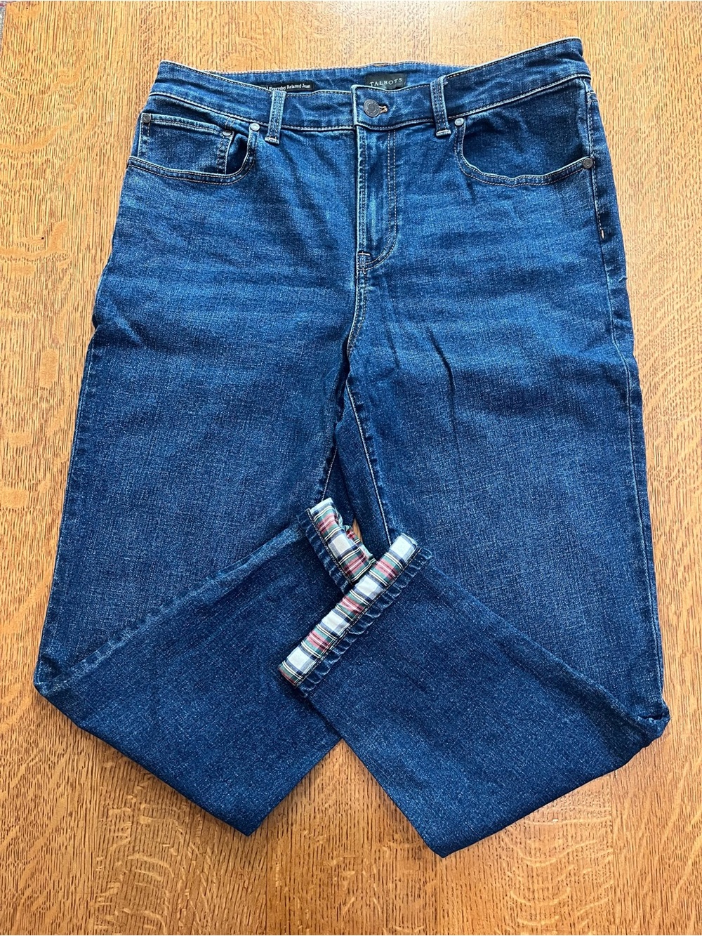 Talbots Everyday Relaxed Jean, Plaid Cuff